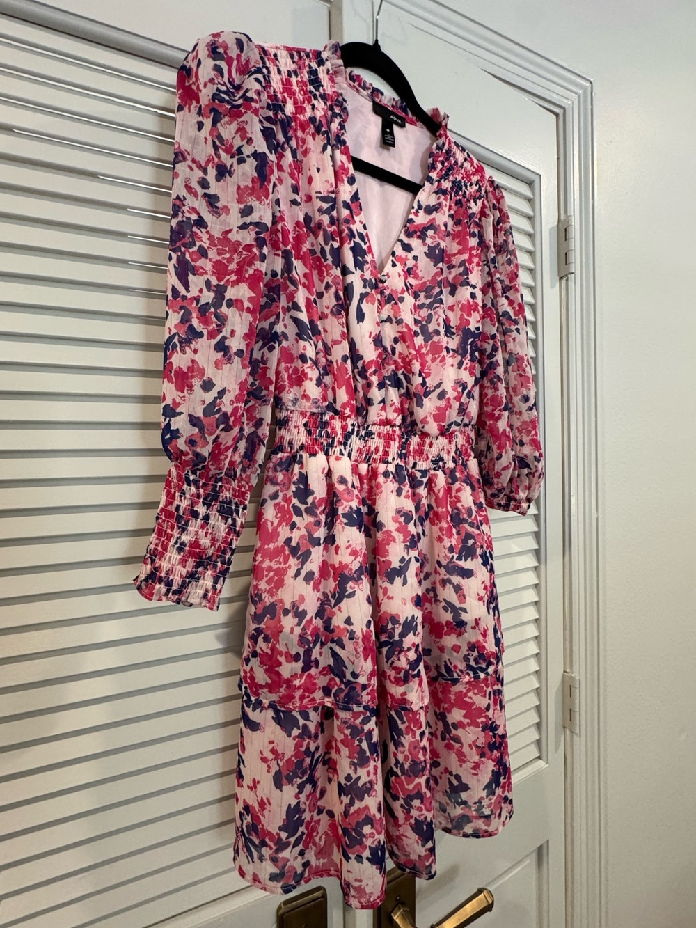 Aqua Pink & Navy Floral Dress - Picture 2 of 8